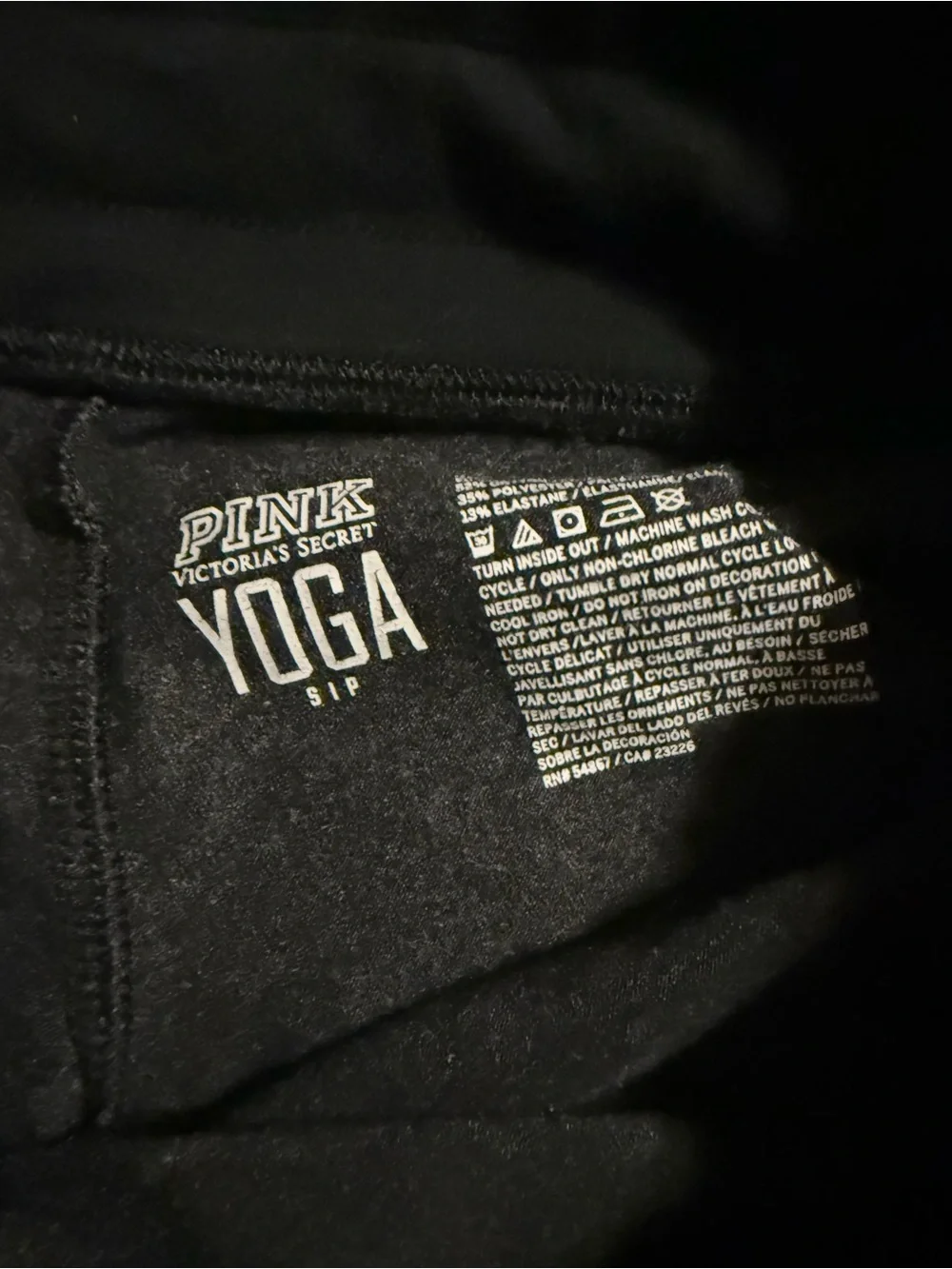 PINK Victoria's Secret Black Logo Lounge Leggings with Drawstring